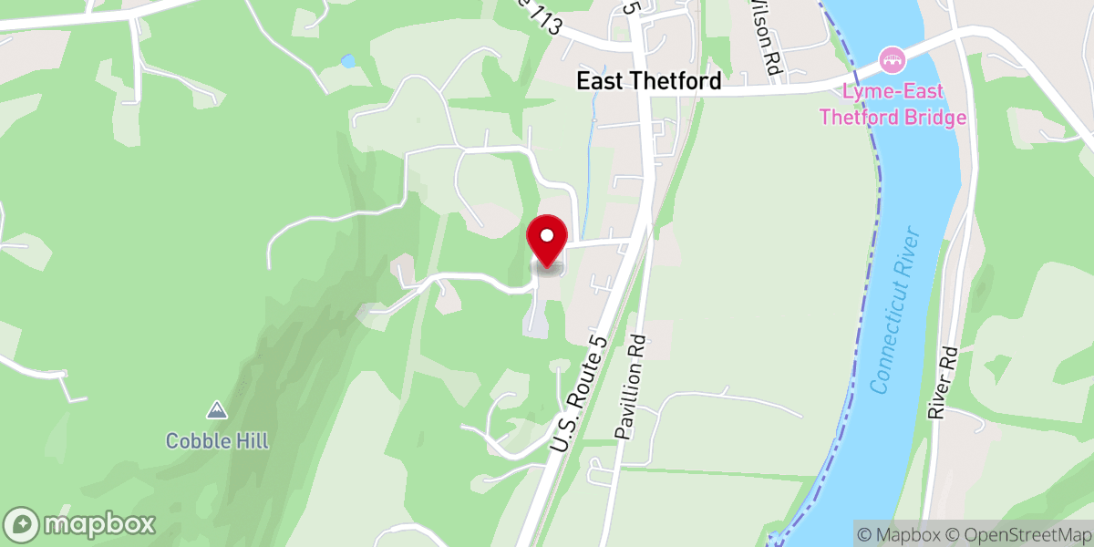 Map showing location of Thetford Baptist Church