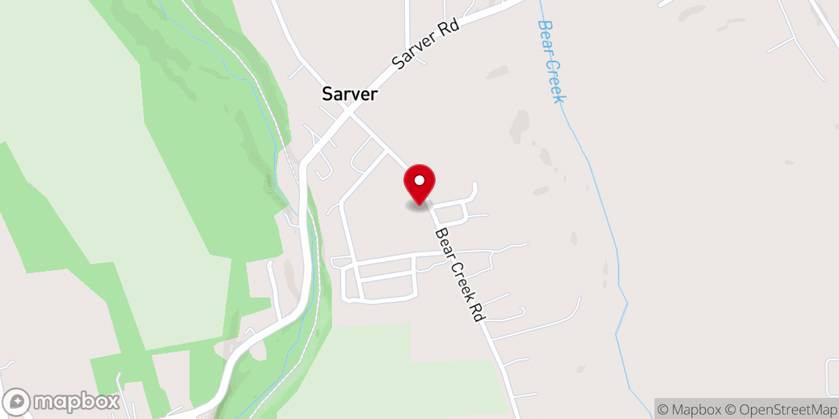Map showing location of Sarver Wesleyan Methodist Church
