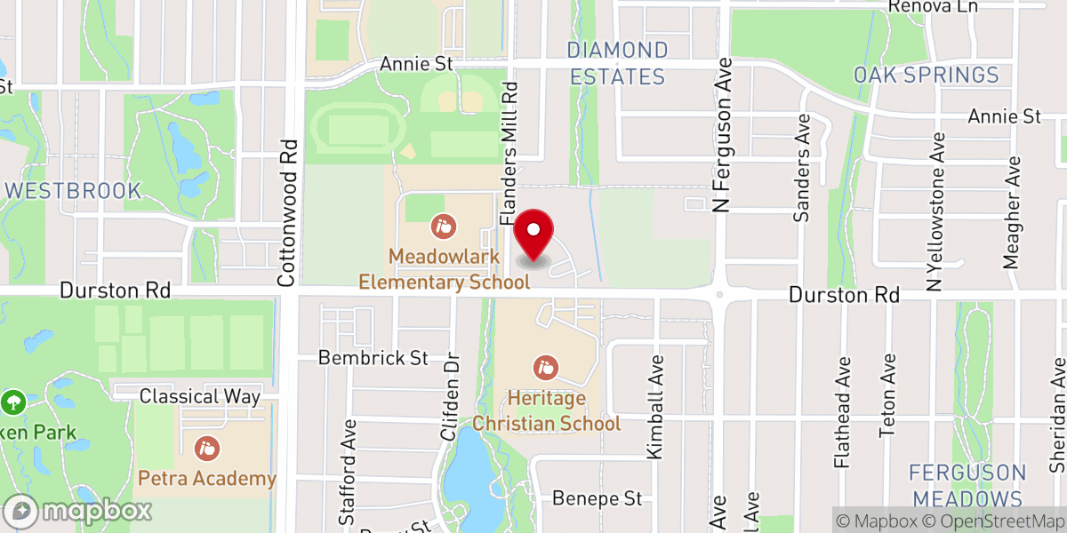 Map showing location of Christ the King Lutheran Church
