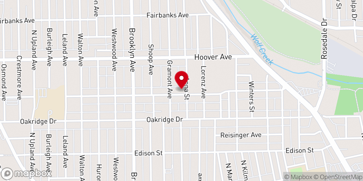 Map showing location of Mount Hermon Missionary Baptist Church