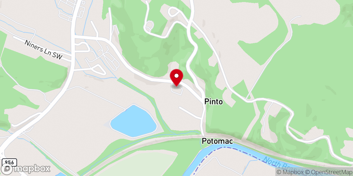 Map showing location of Pinto Mennonite Church