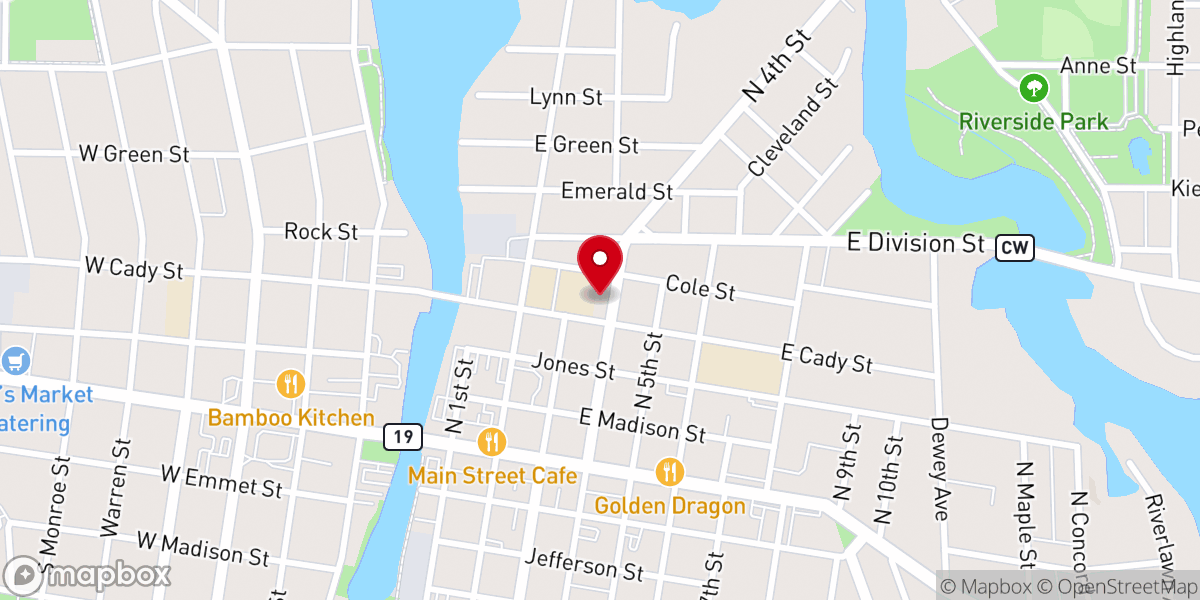 Map showing location of St. Henry Catholic Church