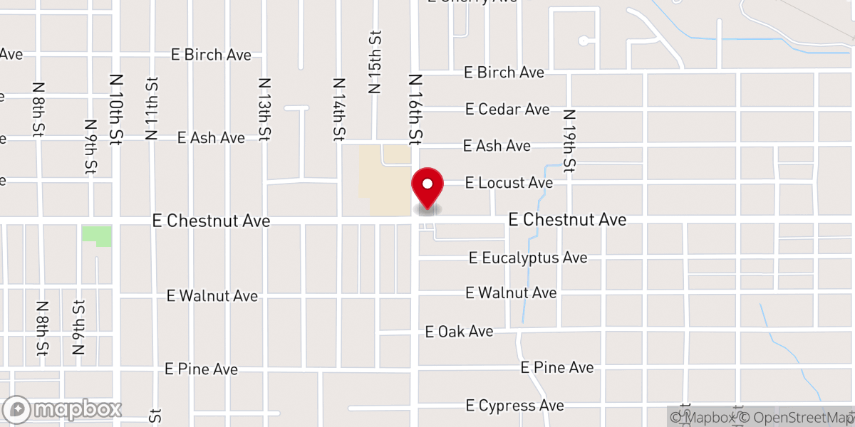 Map showing location of Abundant Life Church