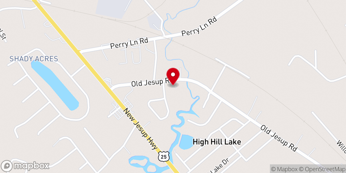 Map showing location of Brunswick Primitive Baptist Church