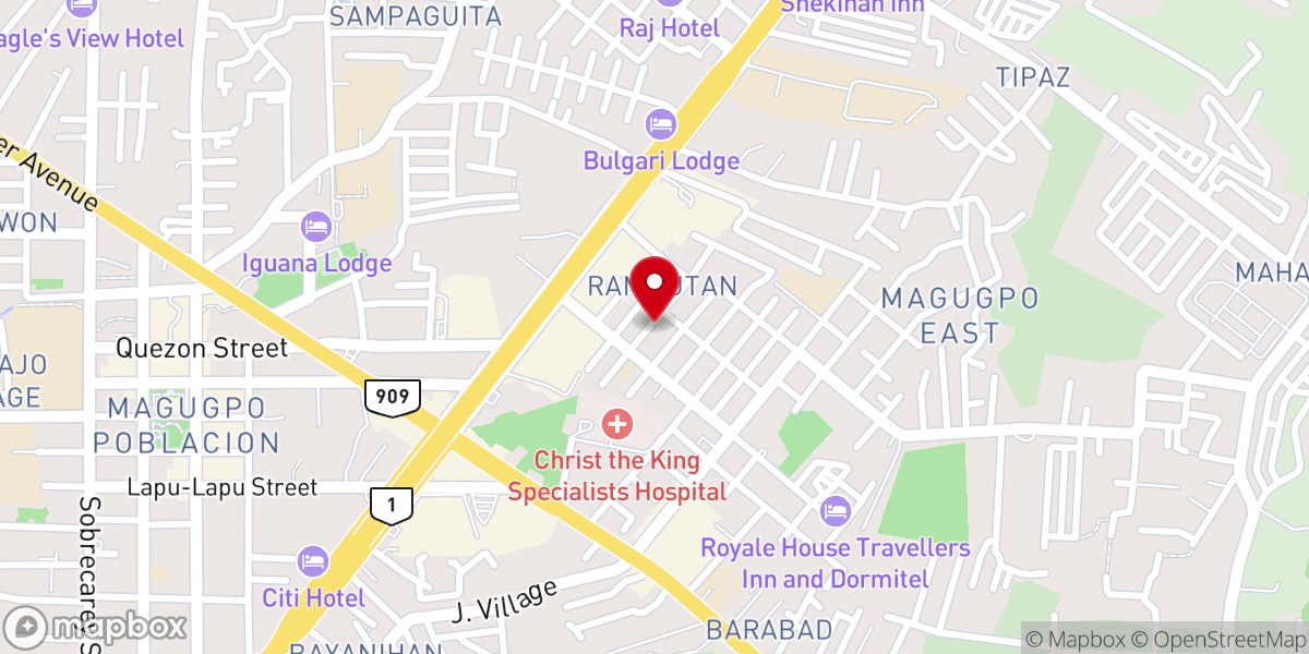 Map showing location of Church of Christ @ Briz District, Tagum City