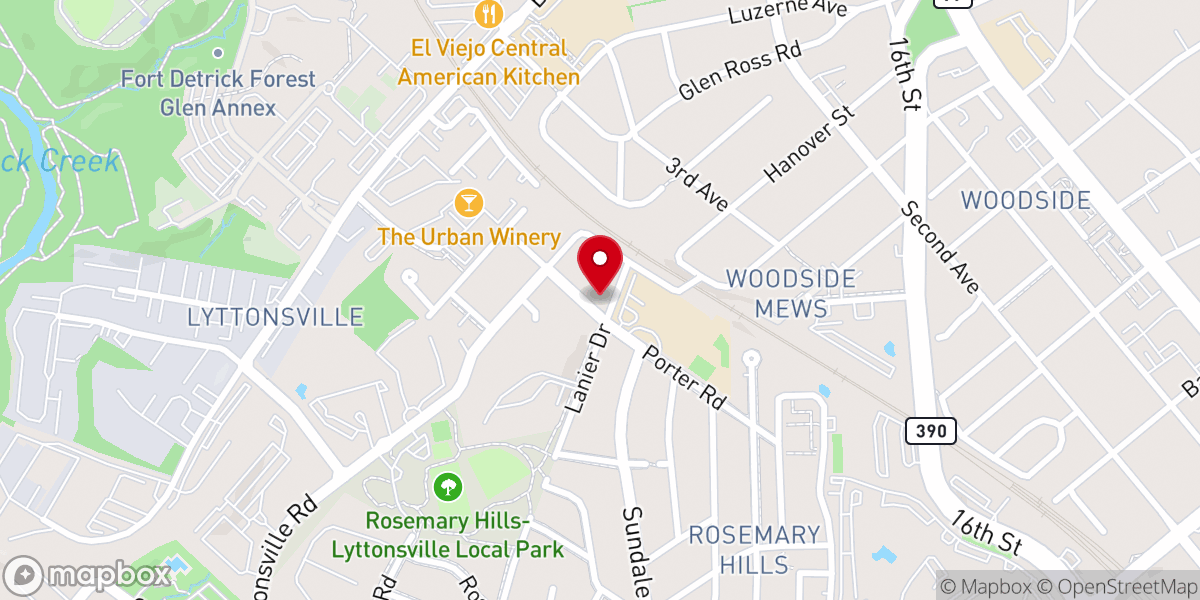 Map showing location of Pilgrim Baptist Church