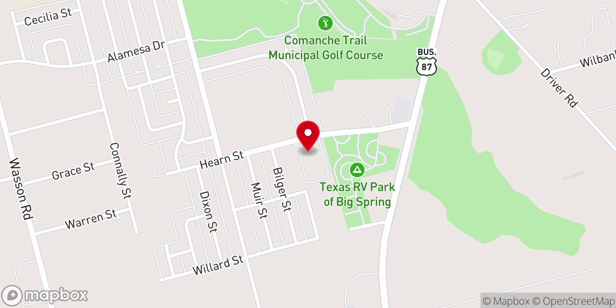 Map showing location of HTCP Search Committee - Big Spring