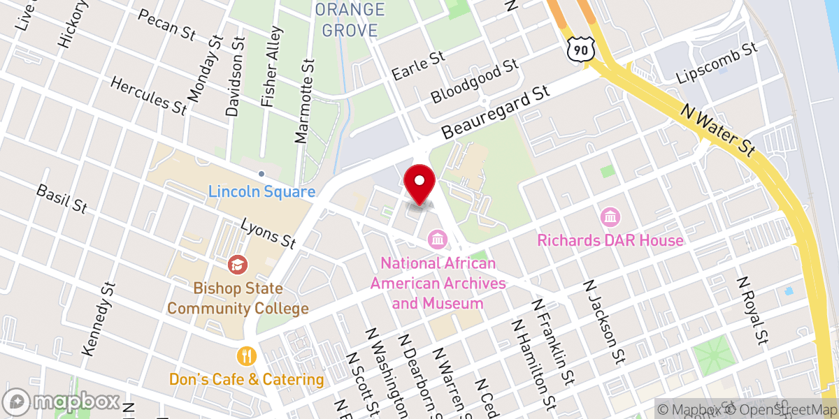Map showing location of Stone Street Baptist Church