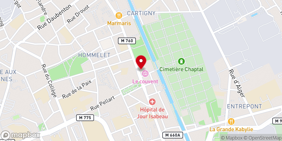 Map showing location of Église catholique du Sacré-Cœur-de-Jésus à Roubaix