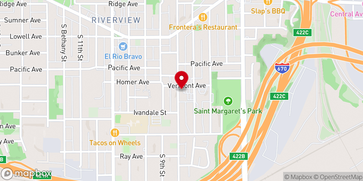Map showing location of All Saints Catholic Church
