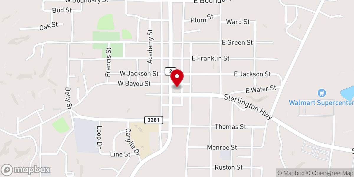 Map showing location of Union Parish Courthouse