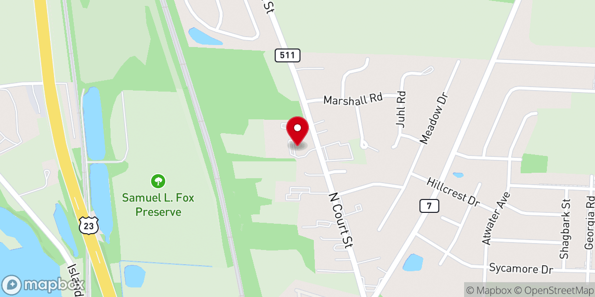 Map showing location of Circleville Church of Christ