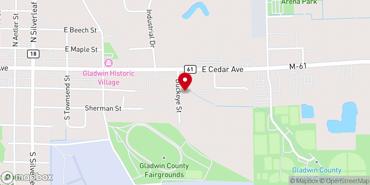 Map showing location of Gladwin Seventh-day Adventist Church