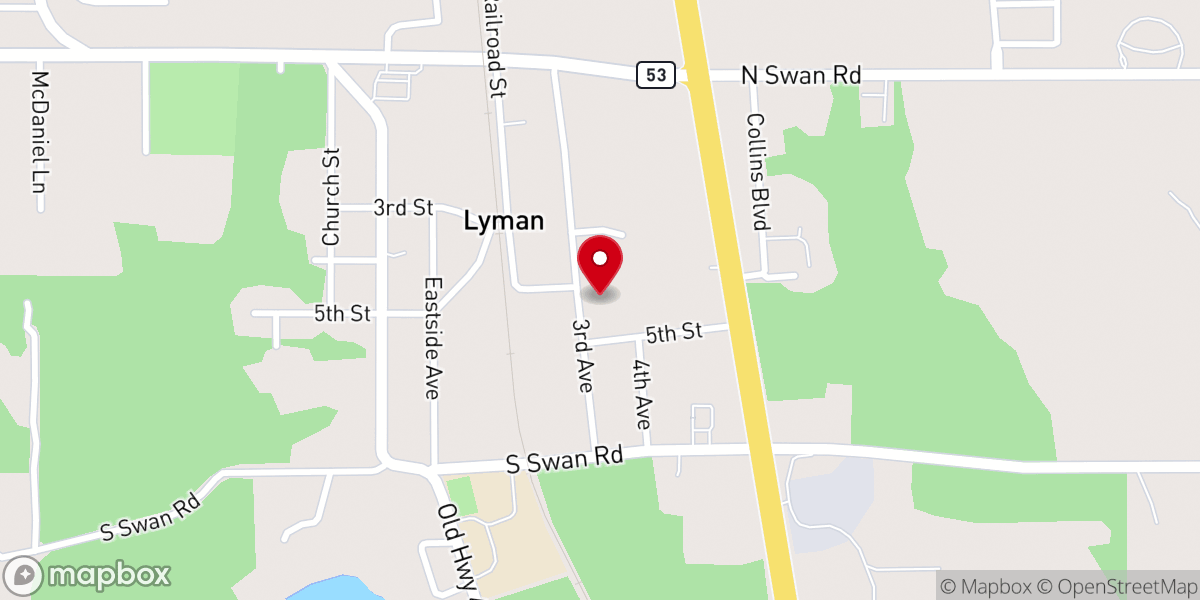 Map showing location of Christian Worship Center