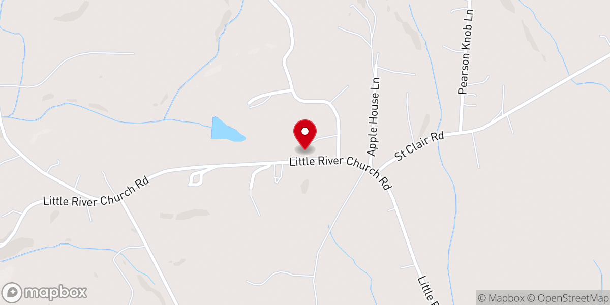 Map showing location of Little River Baptist Church