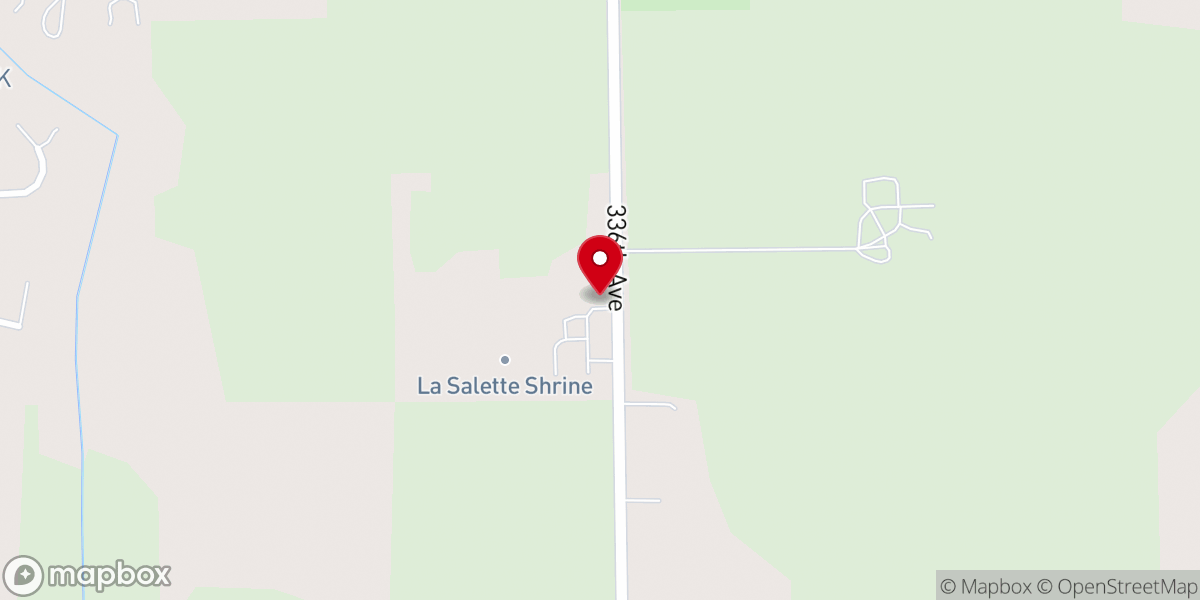 Map showing location of La Salette Shrine