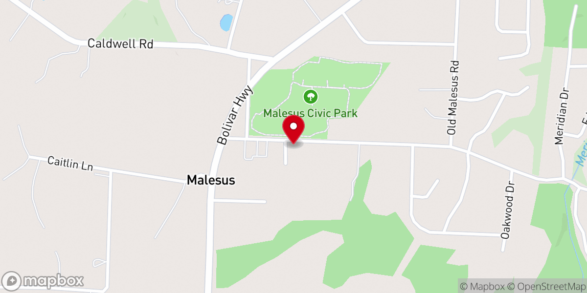 Map showing location of Malesus United Methodist Church