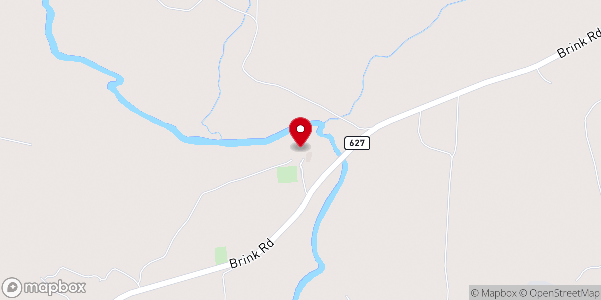 Map showing location of Round Hill Church