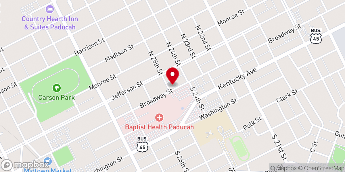 Map showing location of Broadway Baptist Church