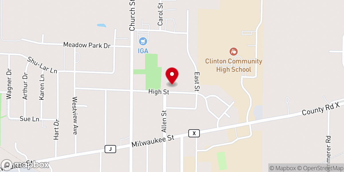 Map showing location of Christ Evangelical Lutheran Church