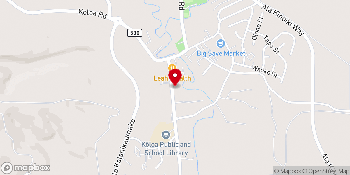 Map showing location of Koloa Missionary Church