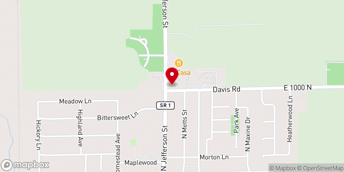 Map showing location of First Baptist Church of Ossian