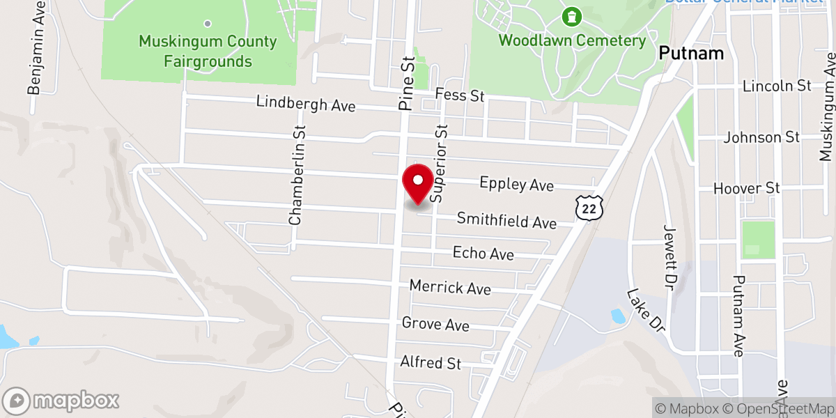 Map showing location of Saint Luke American Lutheran Church