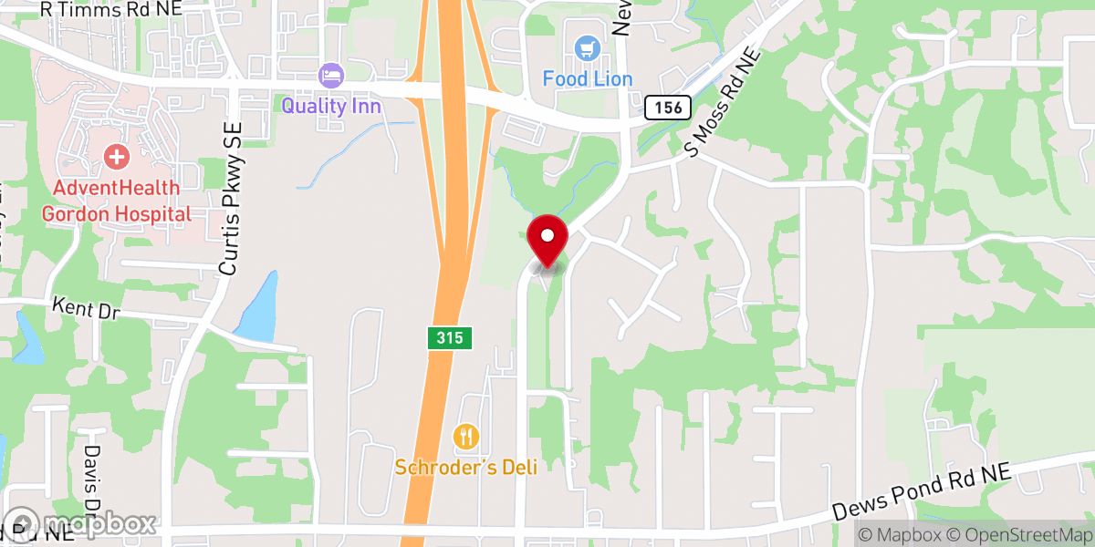 Map showing location of Harmony Church