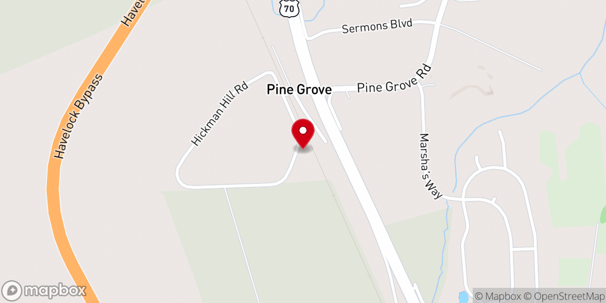 Map showing location of Green Chapel Missionary Baptist Church