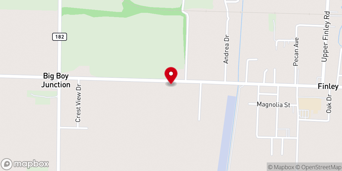 Map showing location of Finley First United Methodist Church