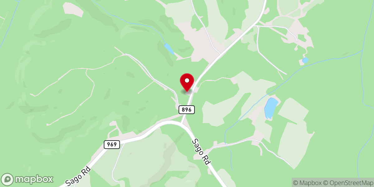 Map showing location of Five Forks Church