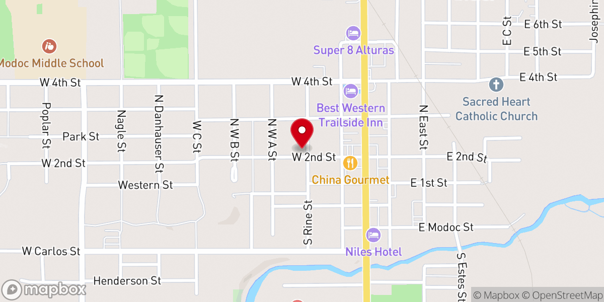 Map showing location of Alturas Seventh-Day Adventist Church