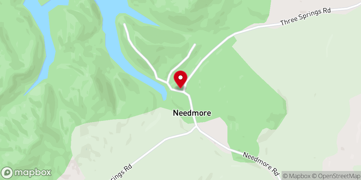 Map showing location of Three Springs Baptist Church