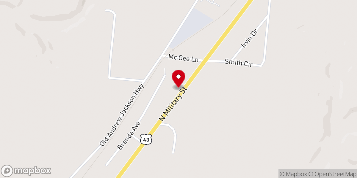 Map showing location of Faith Baptist Church