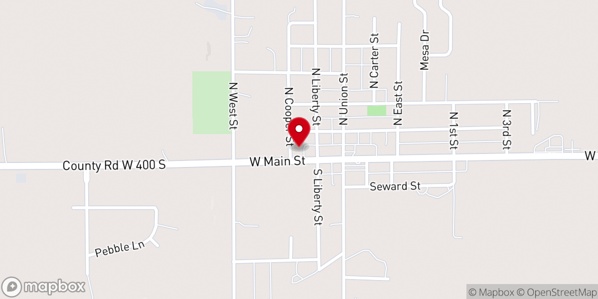 Map showing location of First Baptist Russiaville