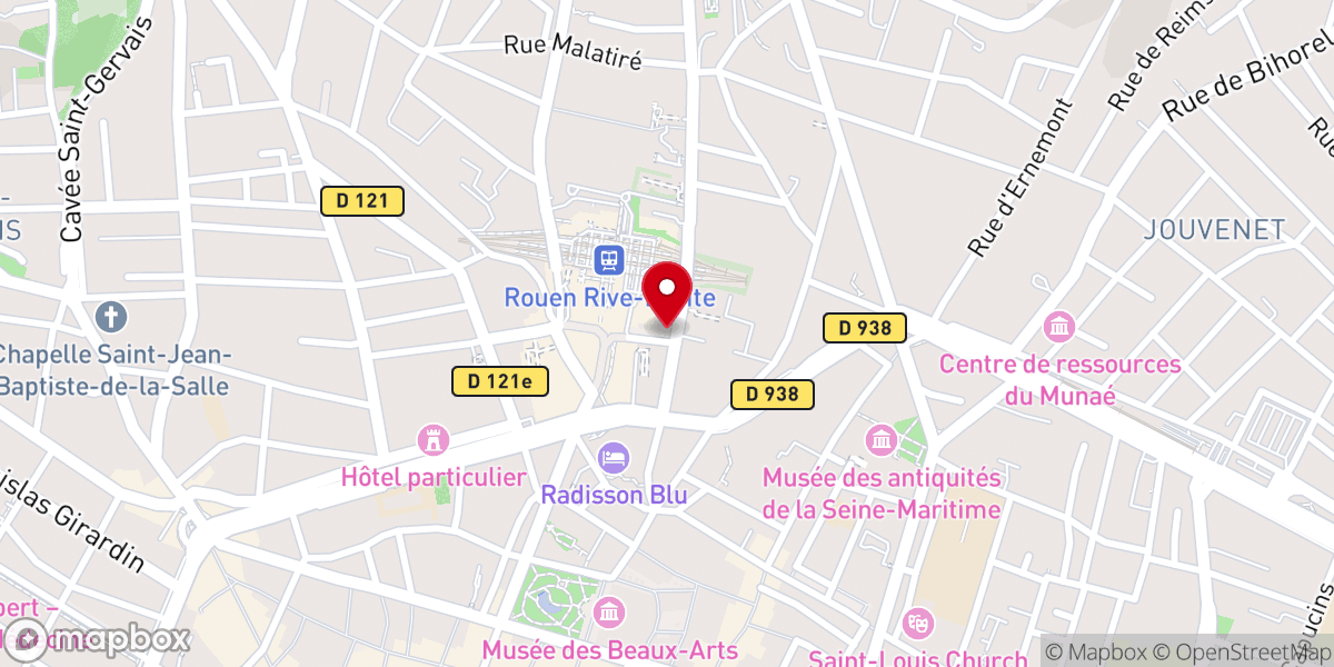 Map showing location of Église catholique Saint-Romain à Rouen