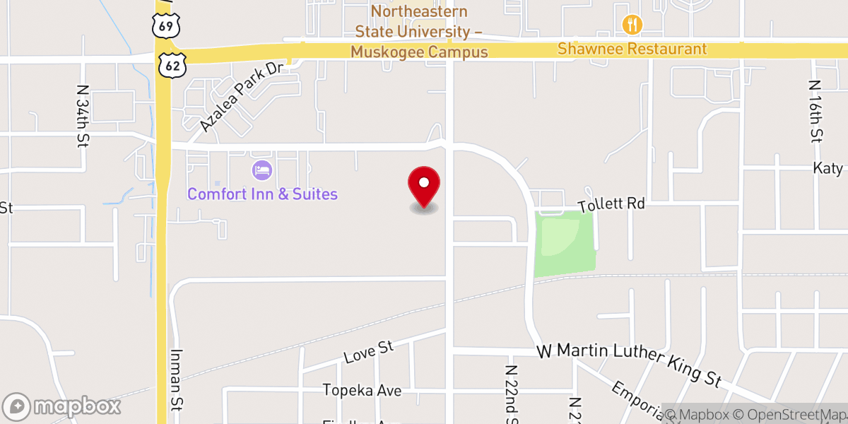 Map showing location of Old Agency Baptist Church