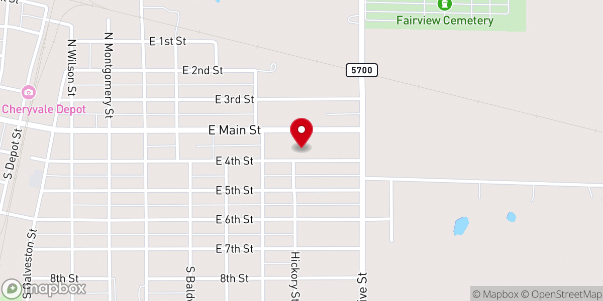 Map showing location of New Hope Christian Church