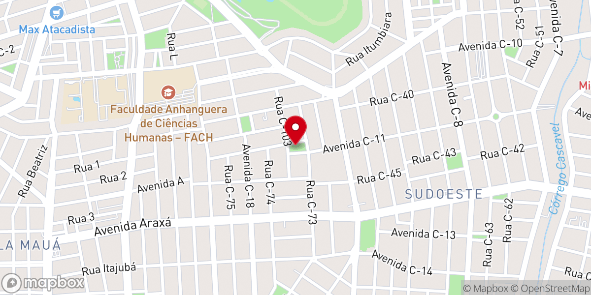 Map showing location of Paróquia Auxílio dos Cristãos