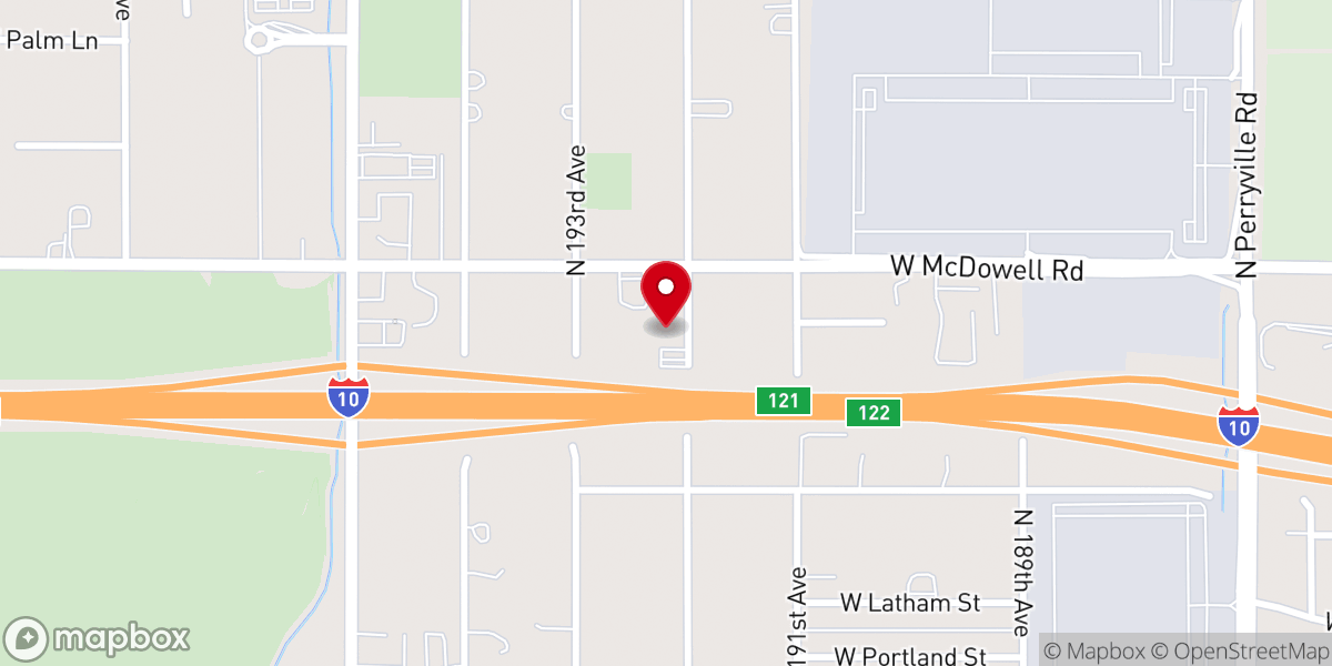 Map showing location of White Tank Southern Baptist Church