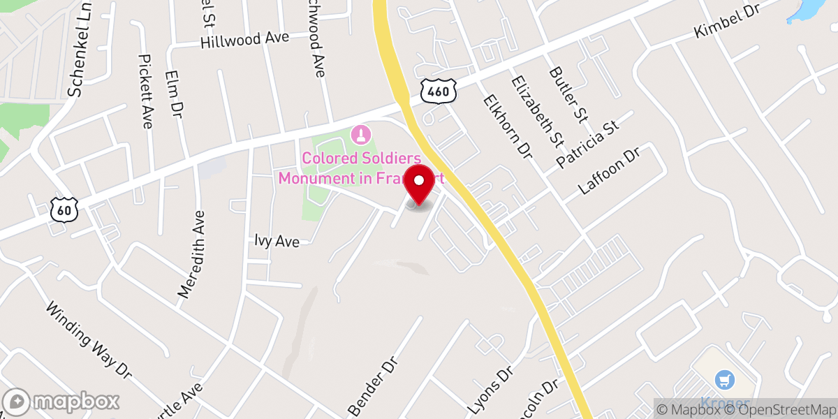 Map showing location of Green Hill Baptist Church