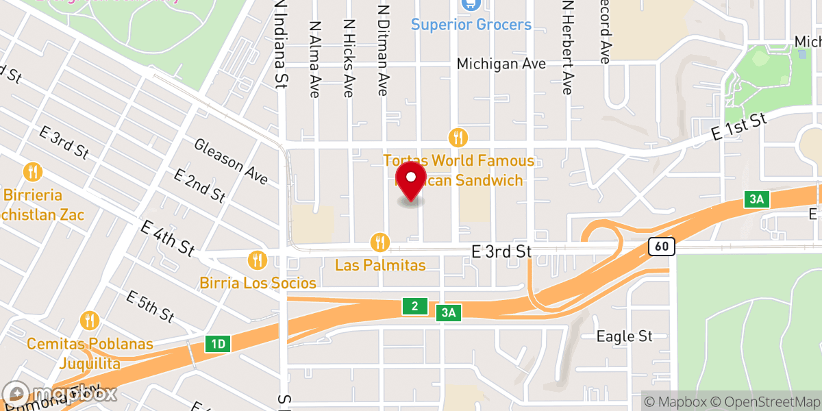 Map showing location of Gospel Temple Assemblies of God