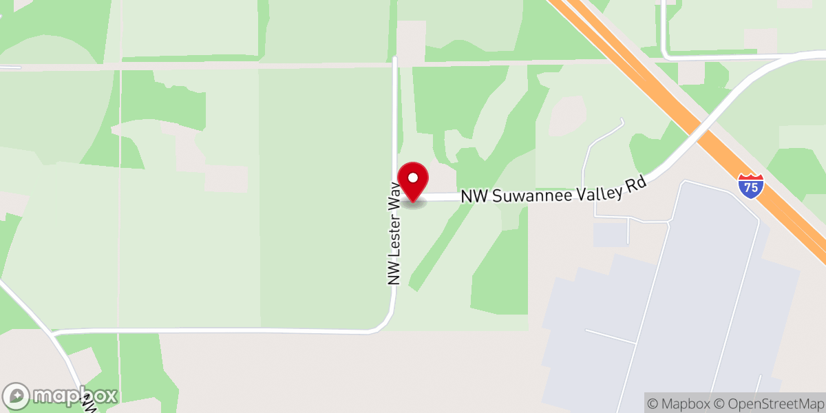 Map showing location of Springville Church