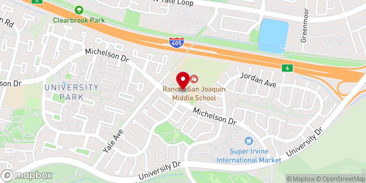 Map showing location of 2nd Baptist church Irvine campus