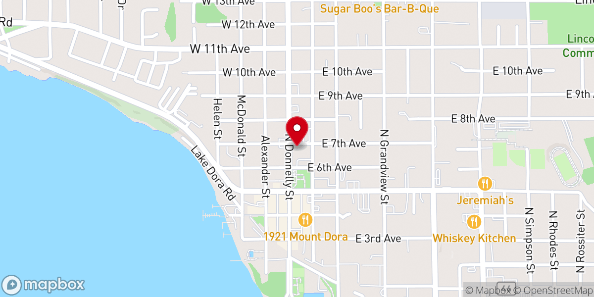 Map showing location of Congregational Church-Mt Dora
