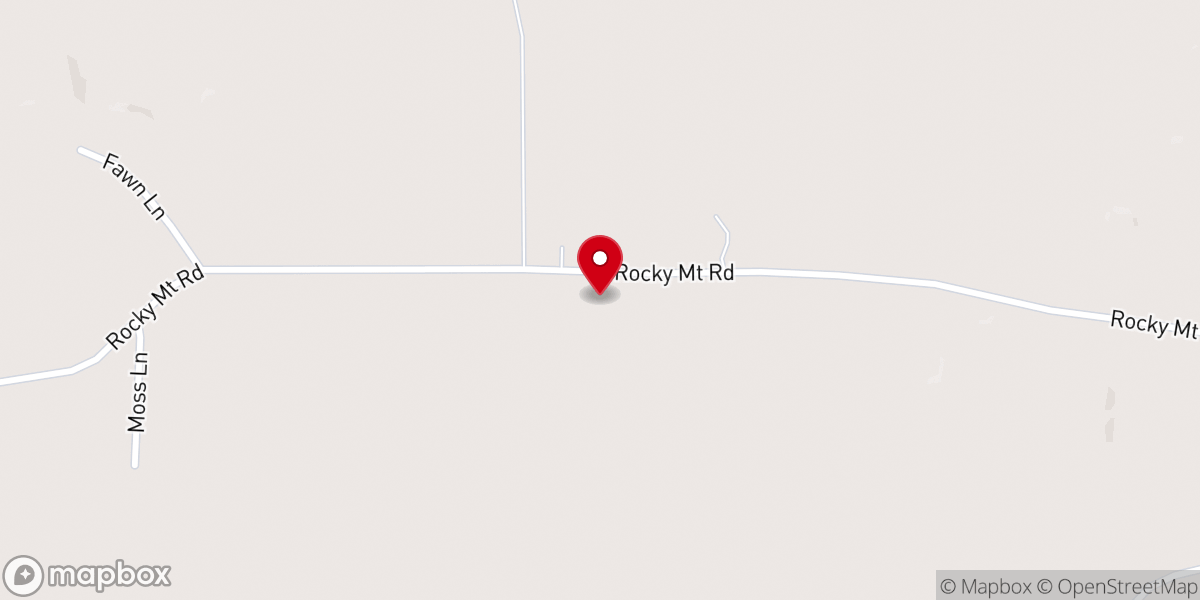 Map showing location of Rocky Mount Church