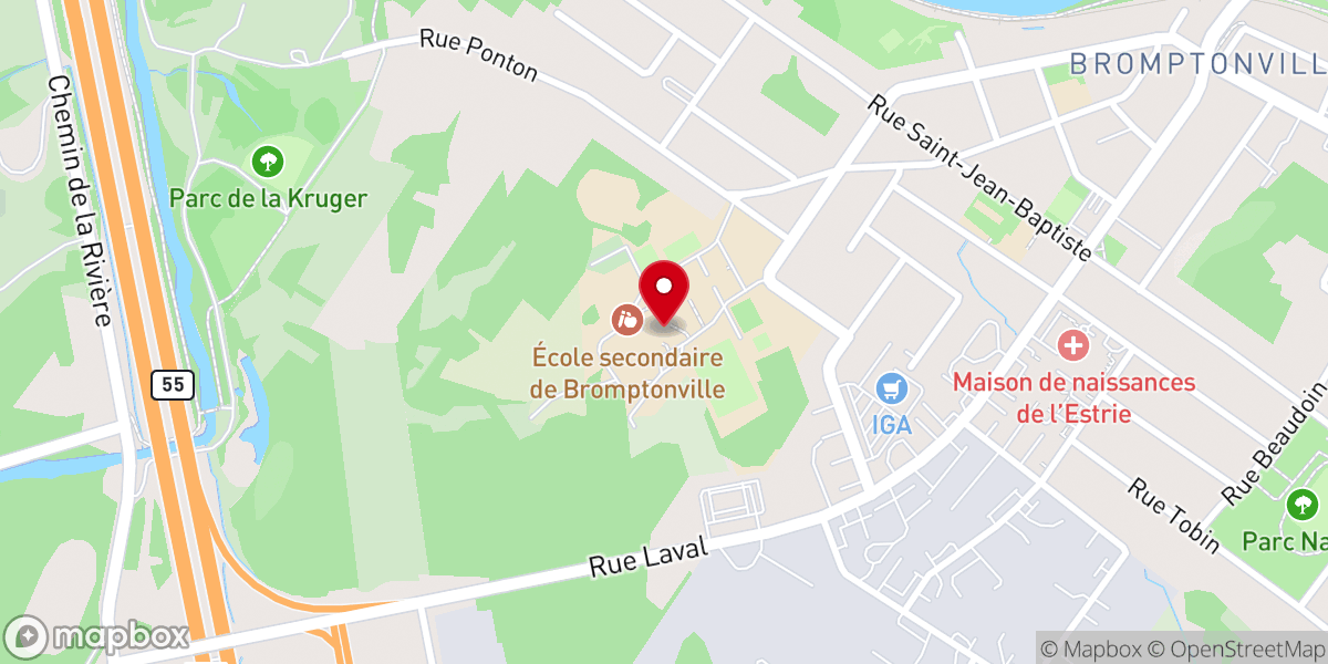 Map showing location of Chapelle de Brompton