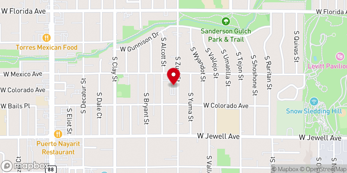 Map showing location of Ken Batson Ministries