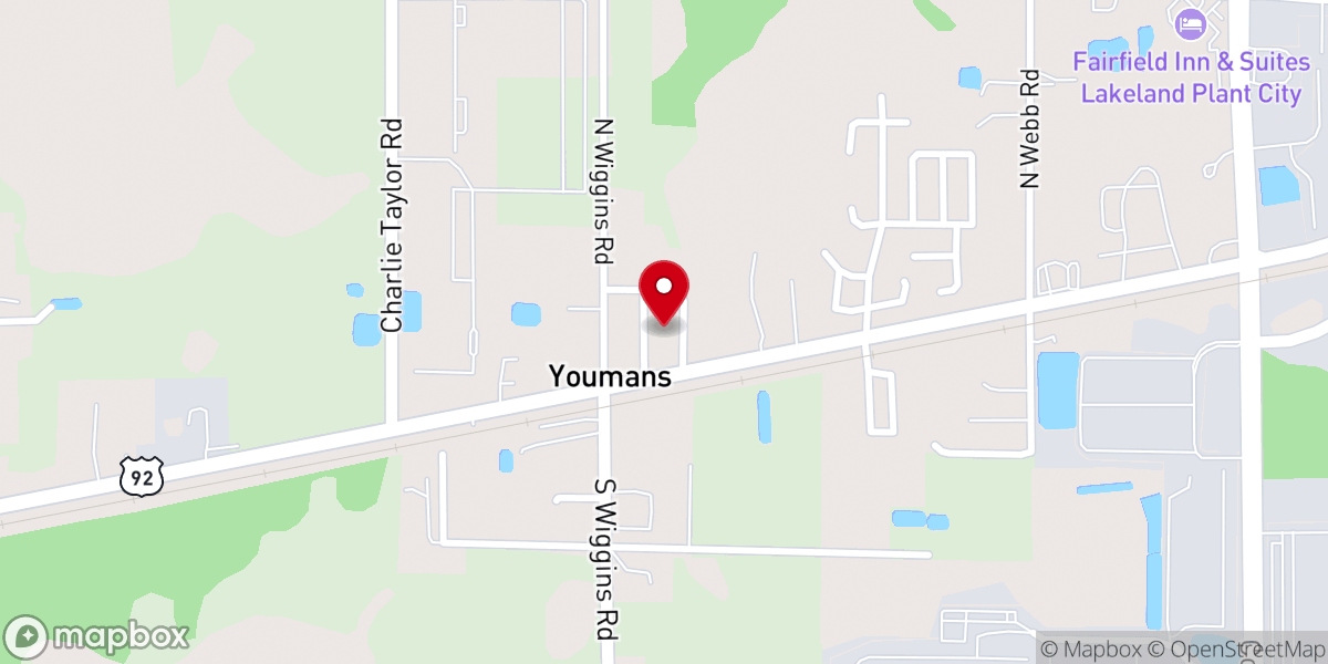Map showing location of Youman's Praise & Worship Center
