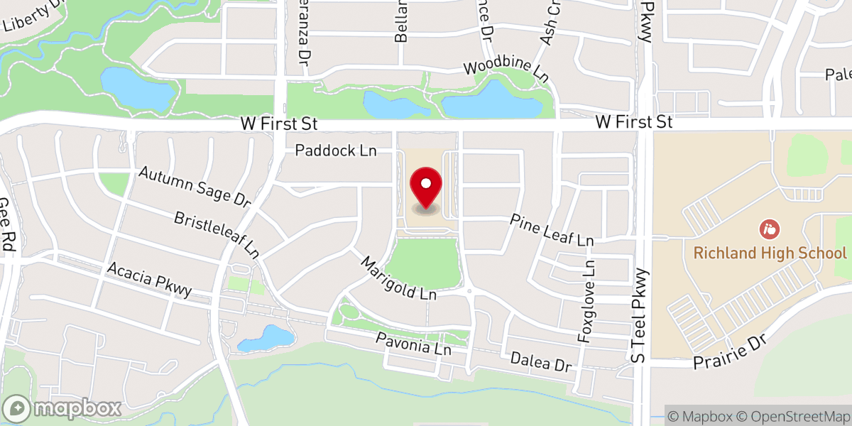 Map showing location of Vertical Community Church NTX